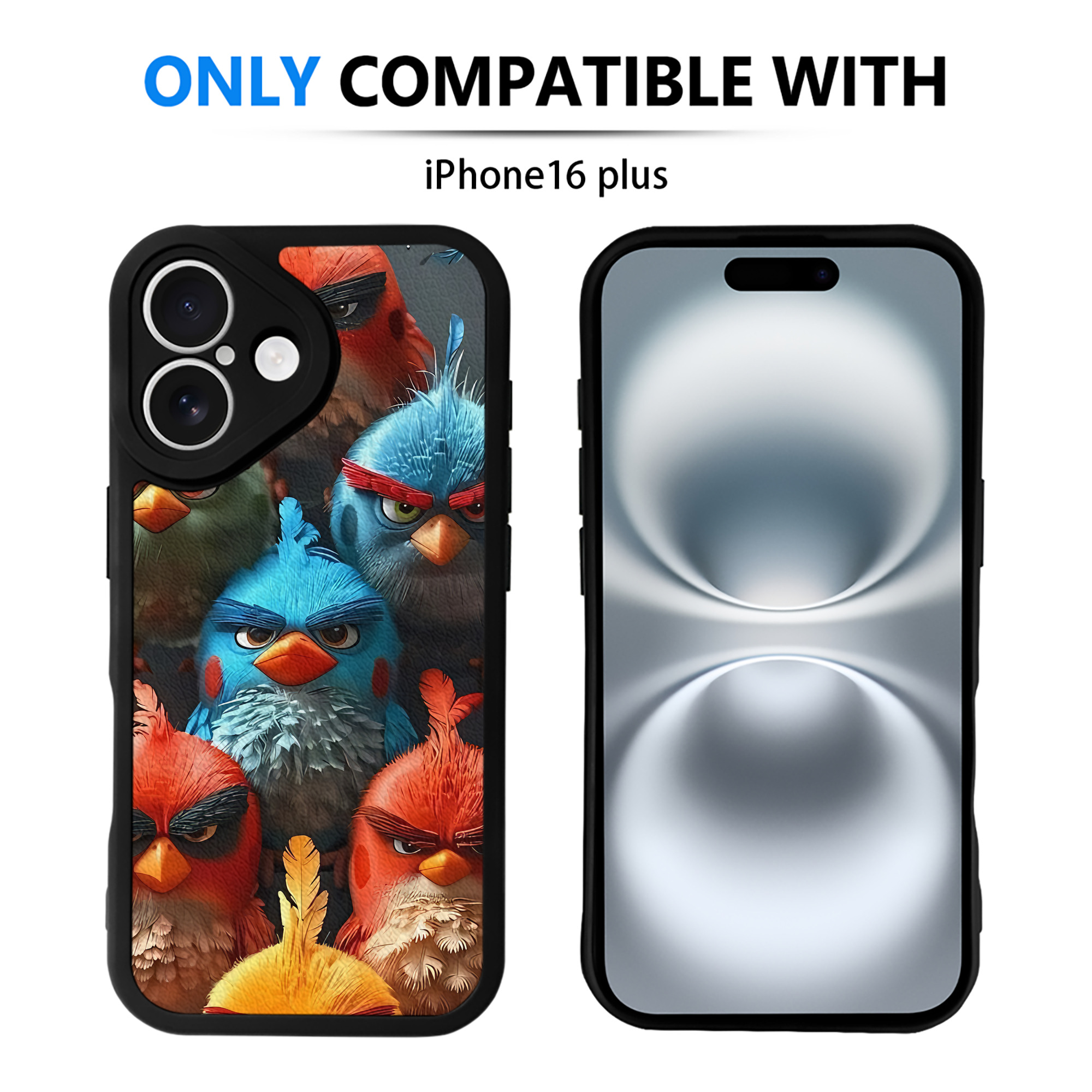 （画像用） Angry Birds アングリーバード 【iPhone 16シリーズ対応】シリコンスマホケース（レザー調） 材質：シリコン